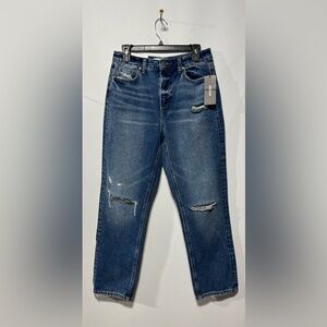 Mica Denim‎ Super High Straight Crop Jeans 100% Cotton Size 28 Inseam 27” NWT